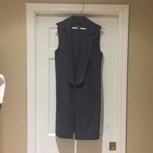 Sleek gray wool longline vest by Trouve